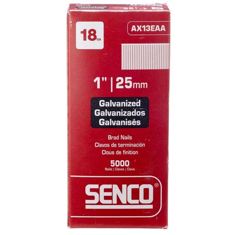 Senco AX13EAA 1 in. L X 18 Ga. Straight Strip Galvanized Brad Nails 5000 pk