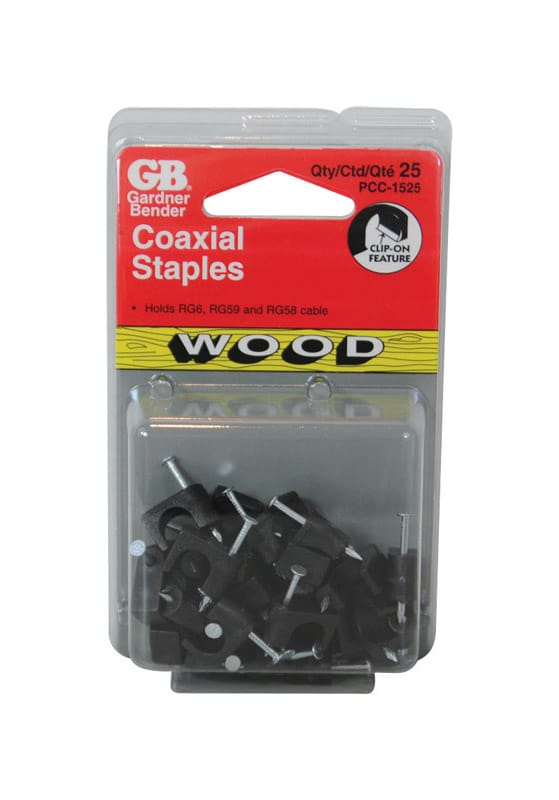 Gardner Bender PCC-1525 1/4 in. W Plastic Insulated Coaxial Staple 1 pk