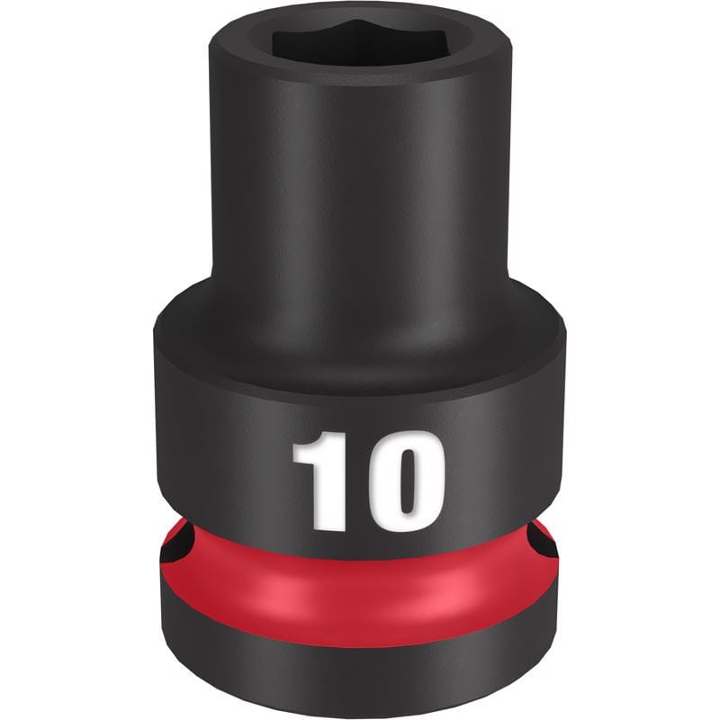 Milwaukee 49-66-6242 Shockwave 10 mm X 1/2 in. drive Metric/SAE 6 Point Standard Impact Socket 1 pc