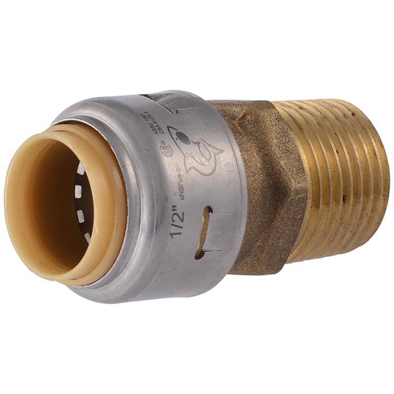 Sharkbite UR120A4 Push to Connect 1/2 in. Male X 1/2 in. D Male Brass Adapter