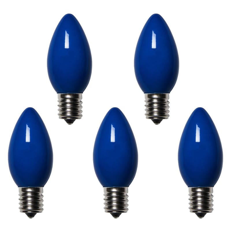 Holiday Bright Lights BU25C9-OBLA Incandescent C9 Blue 25 ct Replacement Christmas Light Bulbs 0.08 ft.