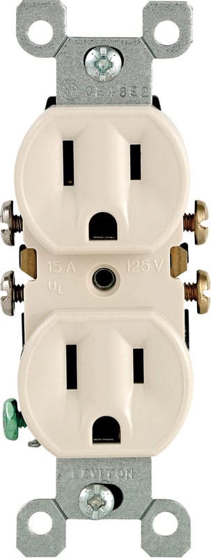 Leviton 05320-TCP 15 amps 125 V Duplex Light Almond Outlet 5-15R 1 pk