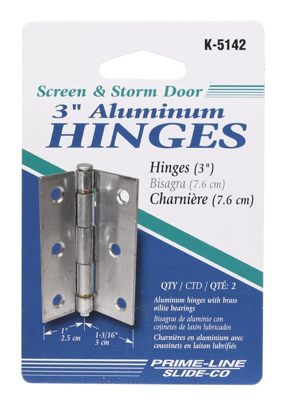 Prime-Line K5142 3 in. L Natural Door Hinge 2 pk