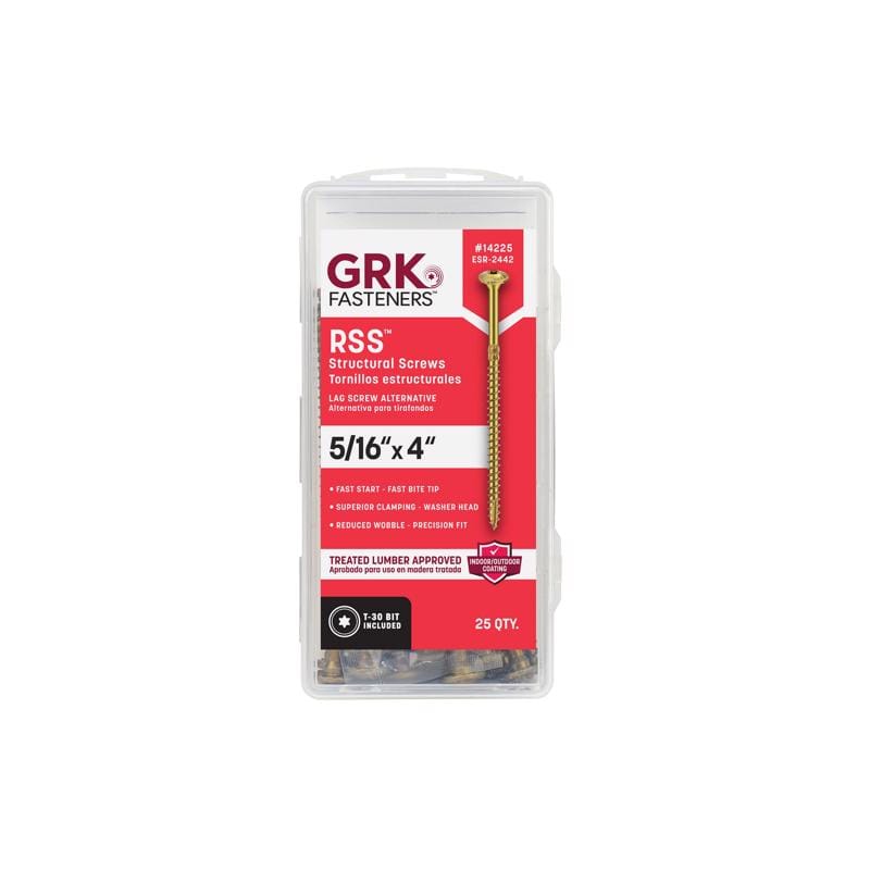GRK Fasteners 14225 5/16 in. in. X 4 in. L Star Hex Head W-Cut Structural Screws
