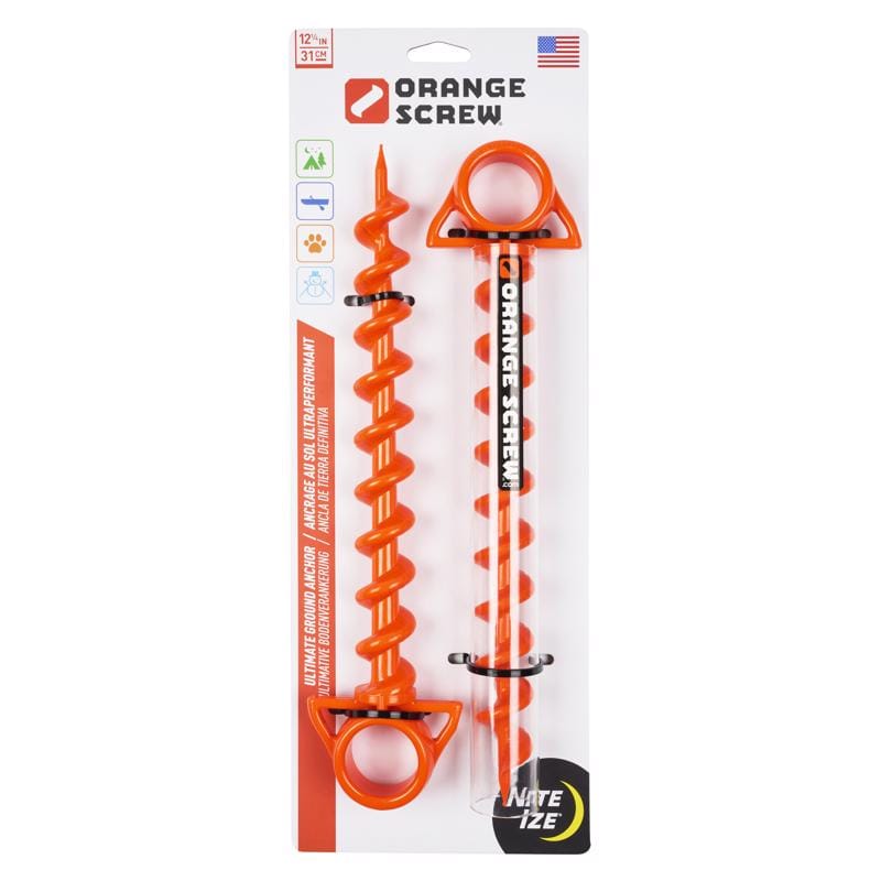 Nite Ize OSL-31-2R3 Orange Screw Large Ground Anchor 2 pk
