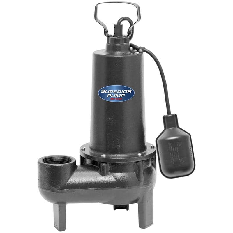 Superior Pump 93501 1/2 HP 4800 gph Cast Iron Tethered Float Switch Sewage Pump