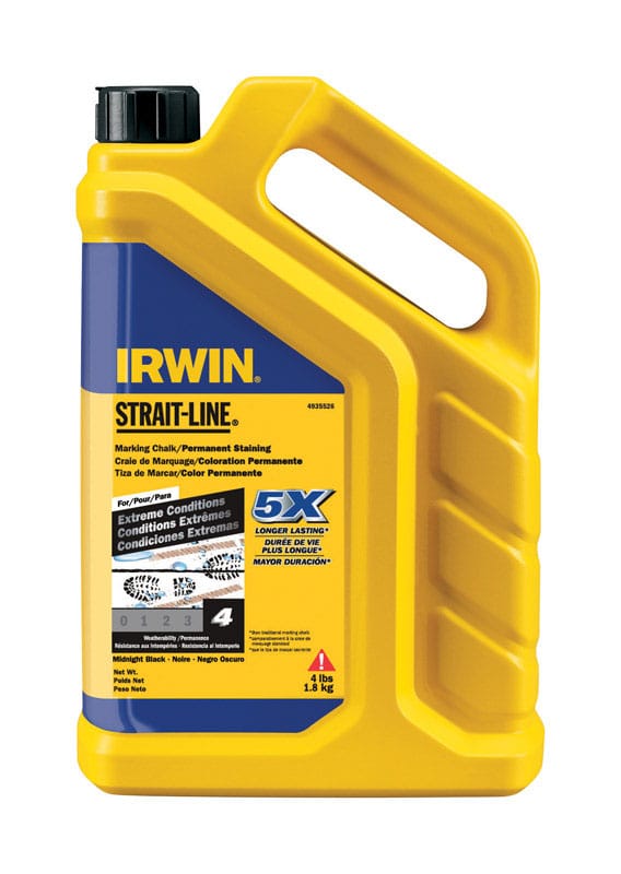 Irwin 4935526 Strait-Line 4 lb Permanent Marking Chalk Midnight Black 1 pk