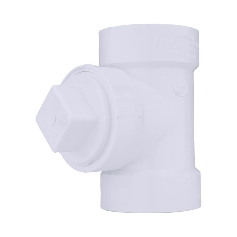 Charlotte Pipe PVC00444X0600 Schedule 40 1-1/2 in. Hub X 1-1/2 in. D Hub PVC Cleanout Tee with Plug 1 pk