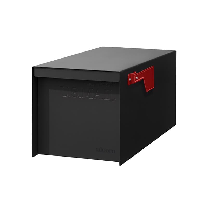 Adoorn DSPMNL21BLACKCB No Lock Galvanized Steel Post Mount Black Mailbox
