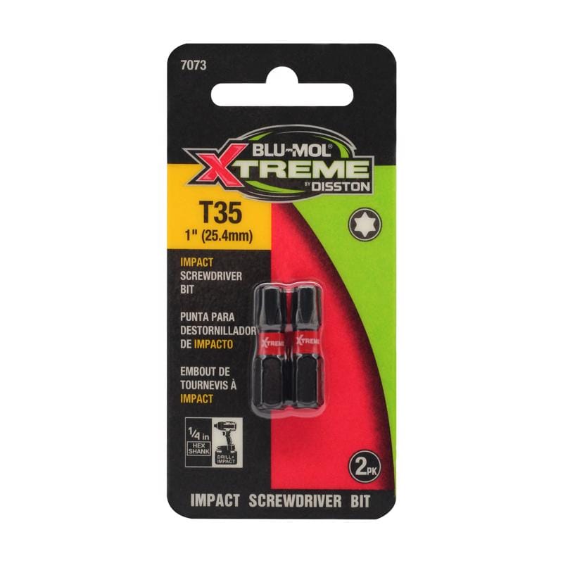 Blu-Mol Xtreme E0217073 Torx 35 X 1 in. L Screwdriver Bit S2 Tool Steel 2 pc