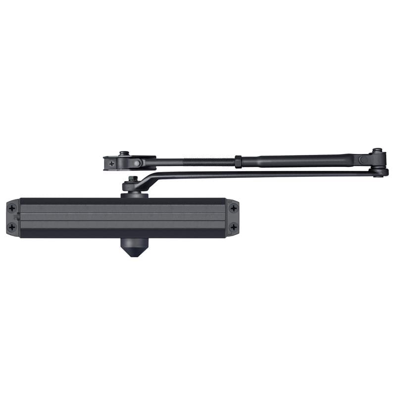 Tell DC100451 600 Series Matte Black Aluminum Hydraulic Adjustable Door Closer Grade 1