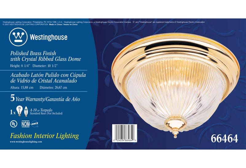Westinghouse 6646448 6-1/4 in. H X 11 in. W X 11 in. L Ceiling Light