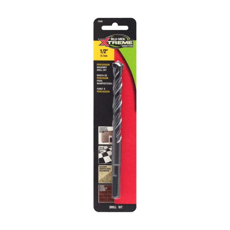 Disston E0217049 Blu-Mol Xtreme 1/2 in. X 6 in. L Carbide Tipped Masonry Drill Bit Straight Shank 1 pk