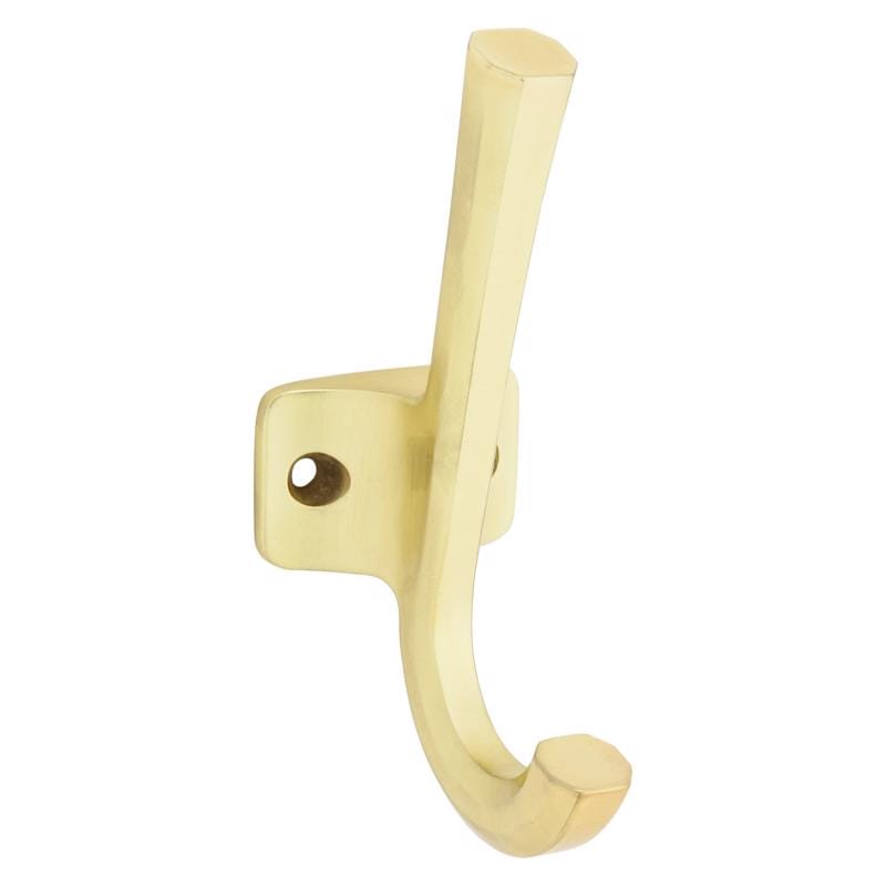National Hardware N337-914 Powell Medium Brushed Gold Aluminum 4-15/16 in. L Angled Hook 60 lb 1 pk