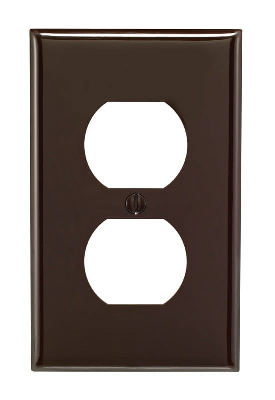 Leviton 80703-000 Brown 1 gang Nylon Duplex Wall Plate 1 pk