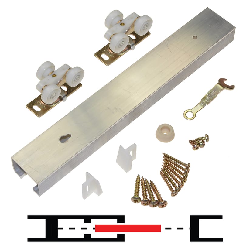 Johnson Hardware 100721DR 100PD Aluminum Pocket Door Track and Hardware Kit