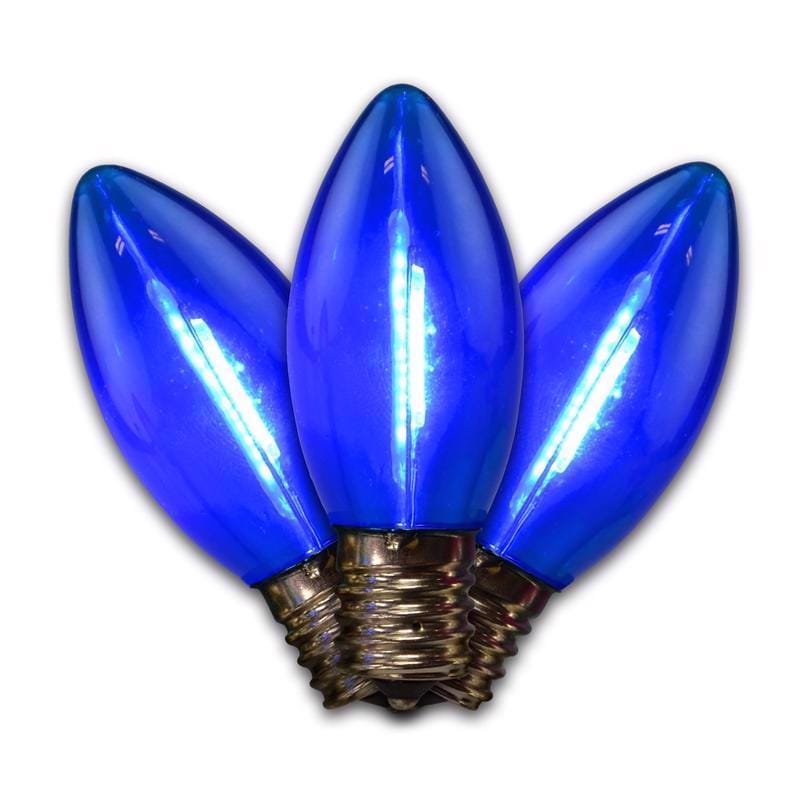 Holiday Bright Lights BU25FLDSC9-TBLA LED C9 Blue 25 ct Replacement Christmas Light Bulbs