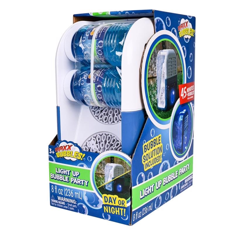 Maxx Bubbles 470447 Bubbles for the Ages Light Up Bubble Party Blue/White