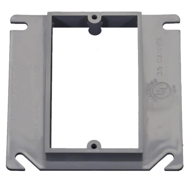 Cantex EZ03SXA EZ Box New and Old Work Square PVC 1 gang Box Extension Gray