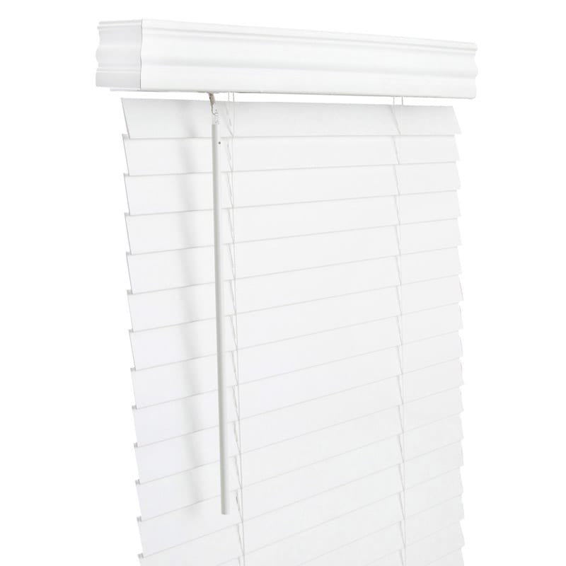 Living Accents FAX3060WH Faux Wood 2 in. Blinds 30 in. W X 60 in. H White Cordless