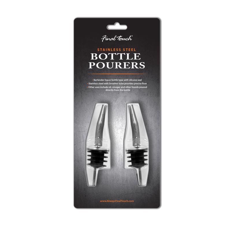 Final Touch FTA7003-15 Black/Silver Stainless Steel/Silicone Bottle Pourer