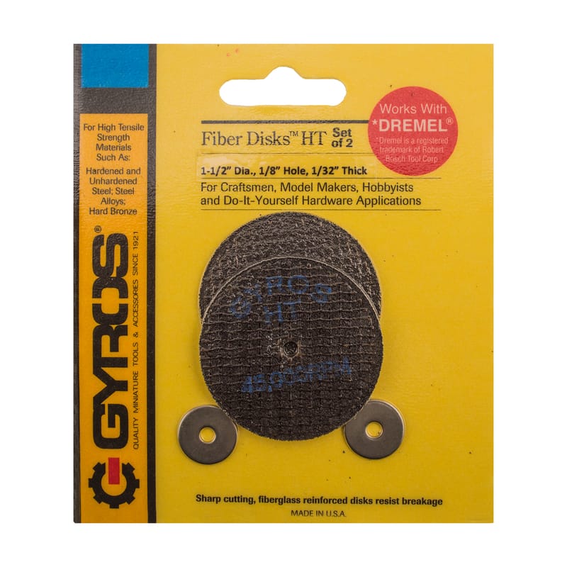 Gyros Tools 11-32156 Fiber Disks HT 1-1/2 in. D X 1/8 in. X 1/32 in. thick Fiberglass Cutting Disc 2 pc