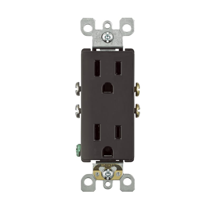 Leviton 05325-00S Decora 15 amps 125 V Duplex Brown Outlet 5-15R 1 pk