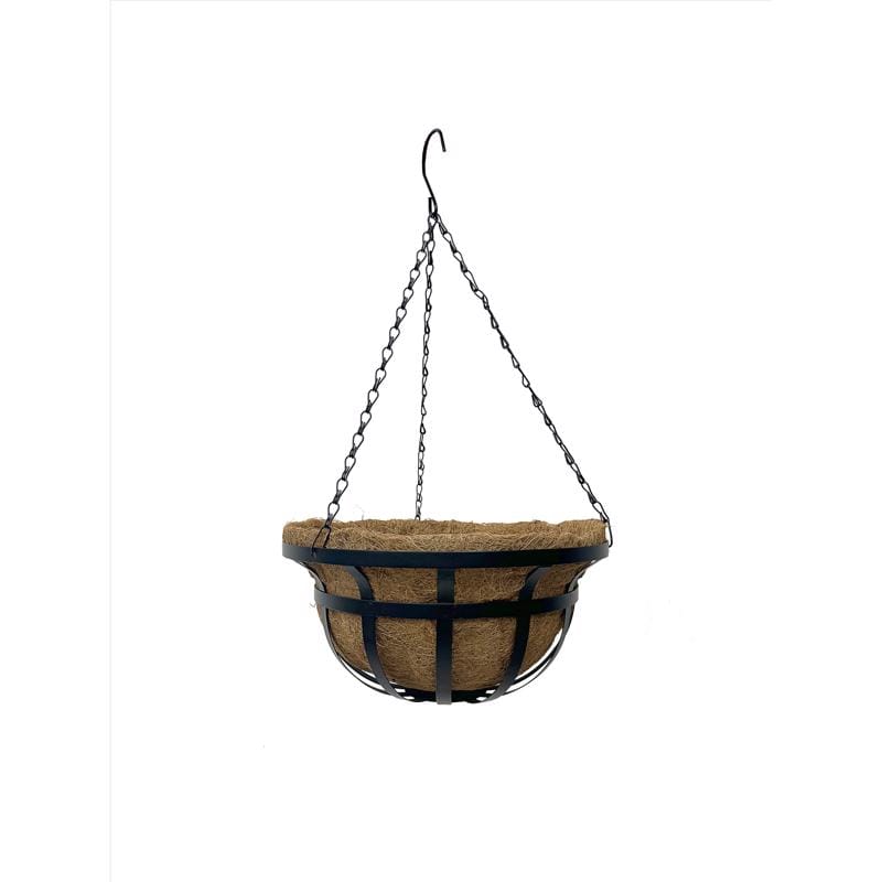 Living Accents HY11-36-12 12 in. D Steel Round Hanging Basket Black