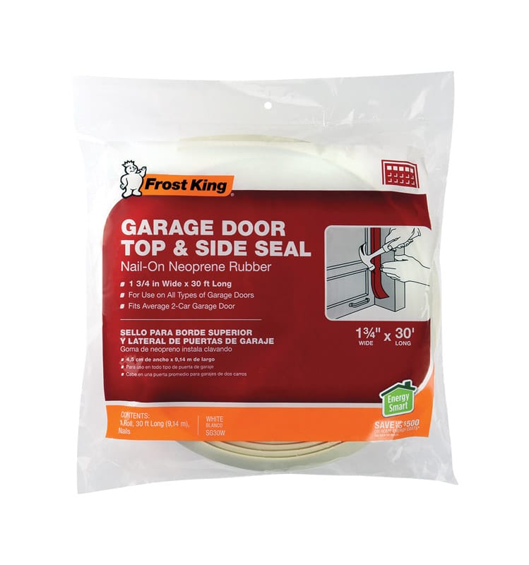 Frost King SG30WH White Vinyl Weather Seal For Garage Doors 30 ft. L X 1.75 in.