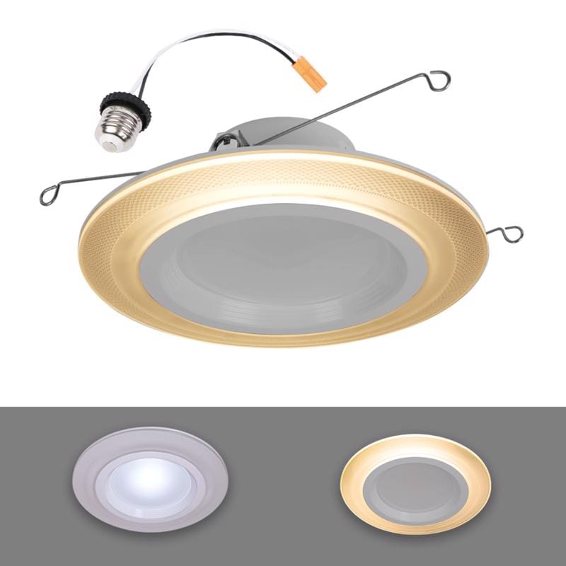 Halo RLNL56109FSD2W1 Retrofit Series 5/6 in. W LED Recessed Downlight with Nightlight Trim 10.75 W