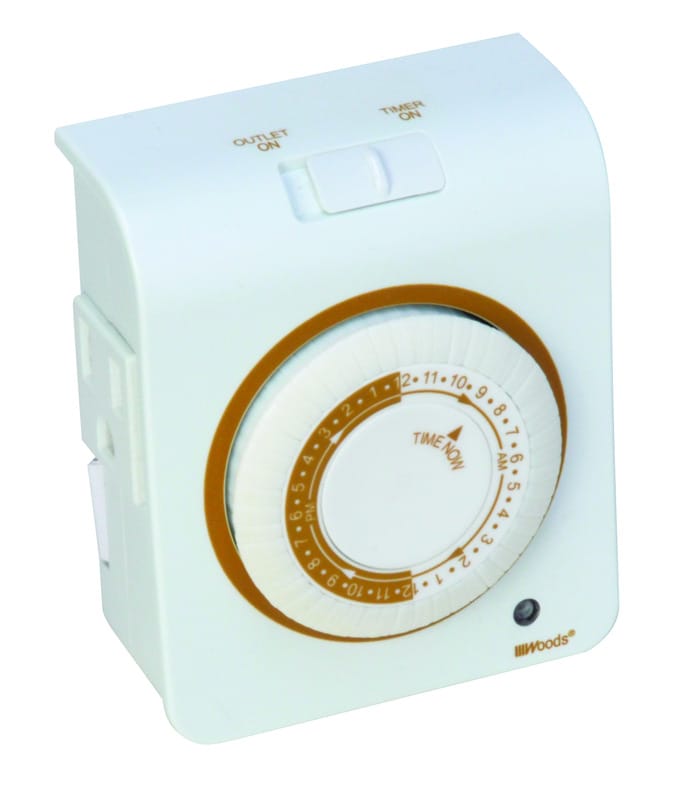 Woods 50021WD Indoor Mechanical Timer 125 V White