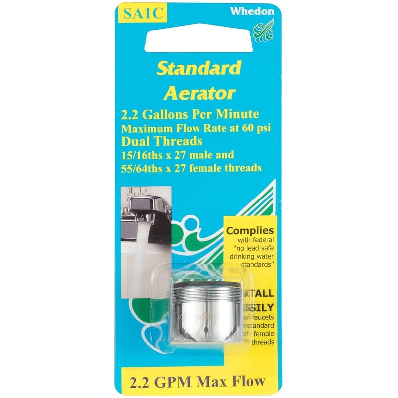 Whedon SA1C Dual Thread 15/16 in.- 27M x 55/64 in.-27F Chrome Faucet Aerator