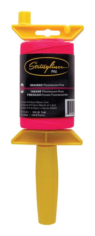 Stringliner 25462 Pro Braided Mason Line and Reel 500 ft. Pink