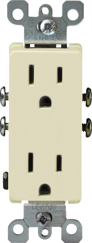 Leviton 05325-0IS Decora 15 amps 125 V Duplex Ivory Outlet 5-15R 1 pk