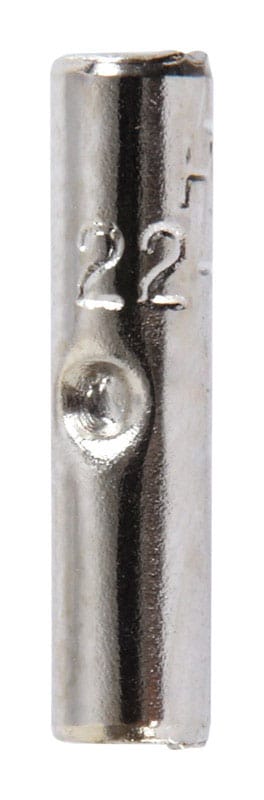 Jandorf 60929 22-18 Ga. Insulated Wire Terminal Butt Splice Silver 5 pk