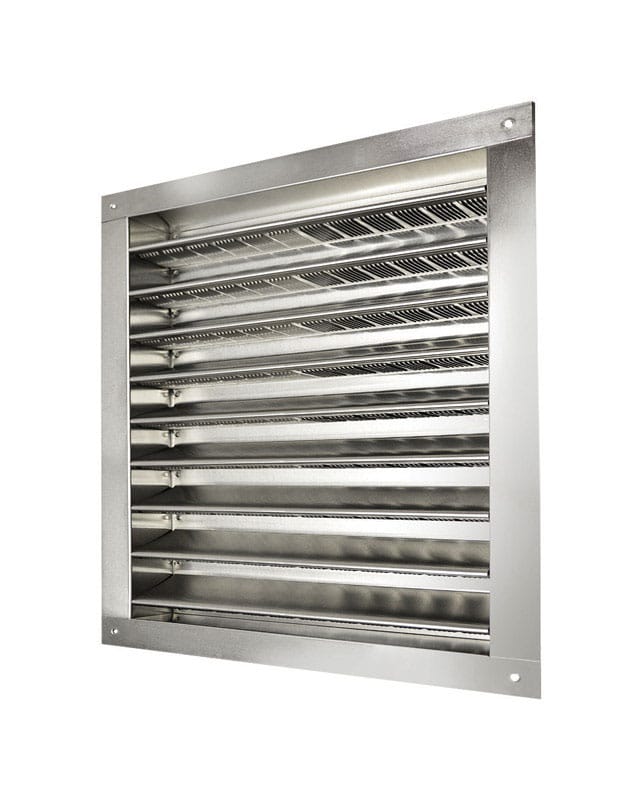 Master Flow DA1212 12 in. W X 12 in. L Metallic Silver Aluminum Wall Louver