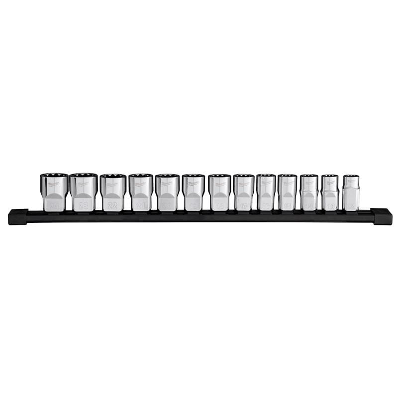 Milwaukee Tool 48-22-9522 Milwaukee 1/2 in. drive Metric 12 Point Socket Set 13 pc
