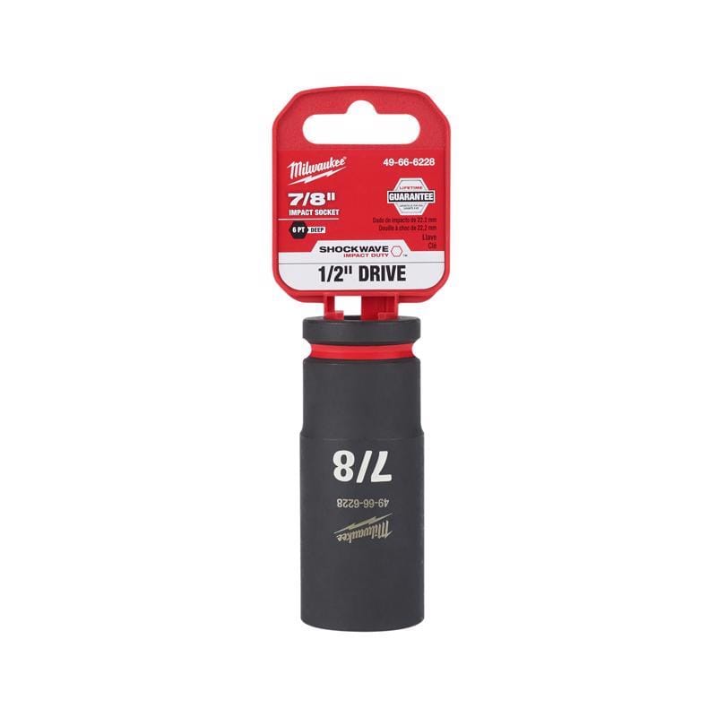 Milwaukee 49-66-6228 SHOCKWAVE 7/8 in. X 1/2 in. drive SAE 6 Point Deep Impact Socket 1 pc