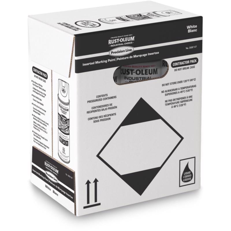 Rust-Oleum 369147 Industrial Choice - Contractor Pack(6 pk) White Inverted Marking Paint 17 oz