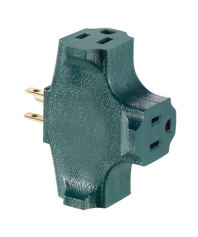 Leviton 00694-0GR Grounded 3 outlets Adapter 1 pk