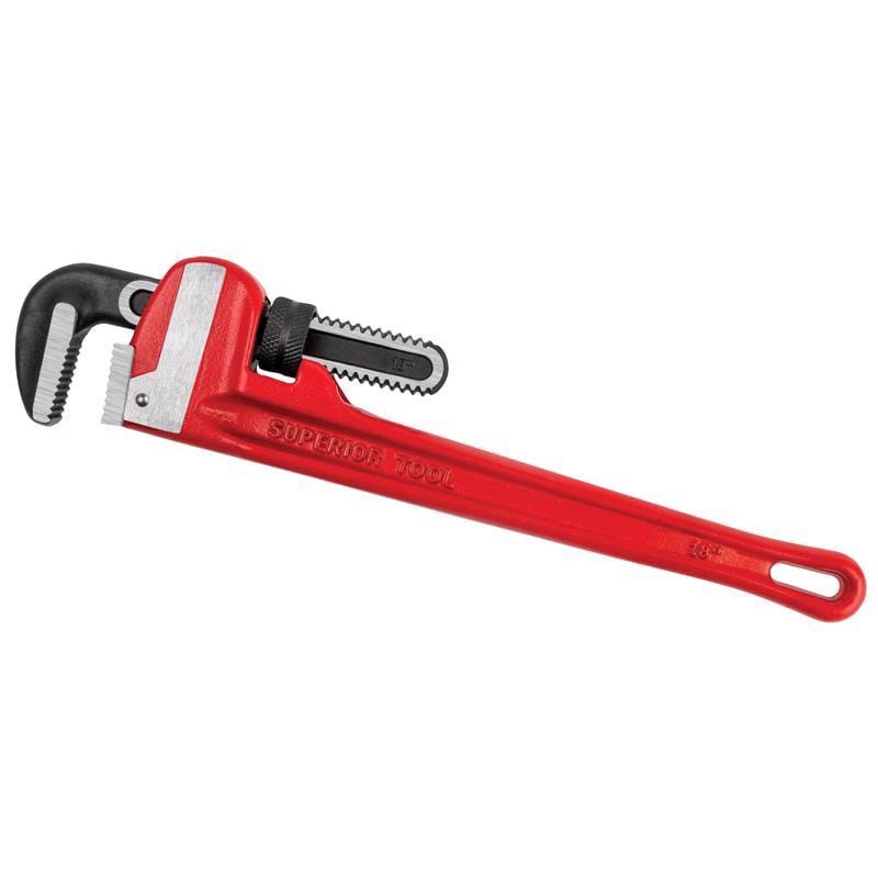 Superior Tool 2818 2-1/2 in. Heavy Duty Pipe Wrench Red 1 pc