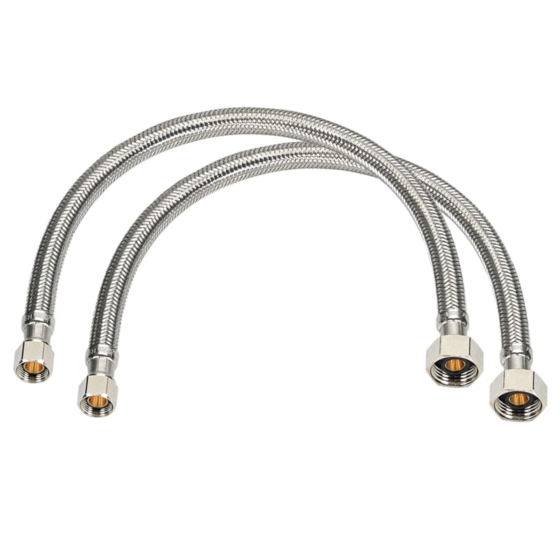 Homewerks 7223-16-38-2-B2 3/8 in. Compression X 1/2 in. D FIP 16 in. Braided Stainless Steel Supply Line