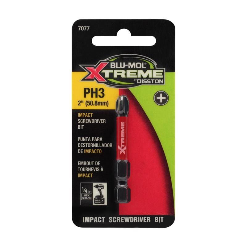 Blu-Mol Xtreme E0217077 Phillips 3 X 2 in. L Screwdriver Bit S2 Tool Steel 1 pc