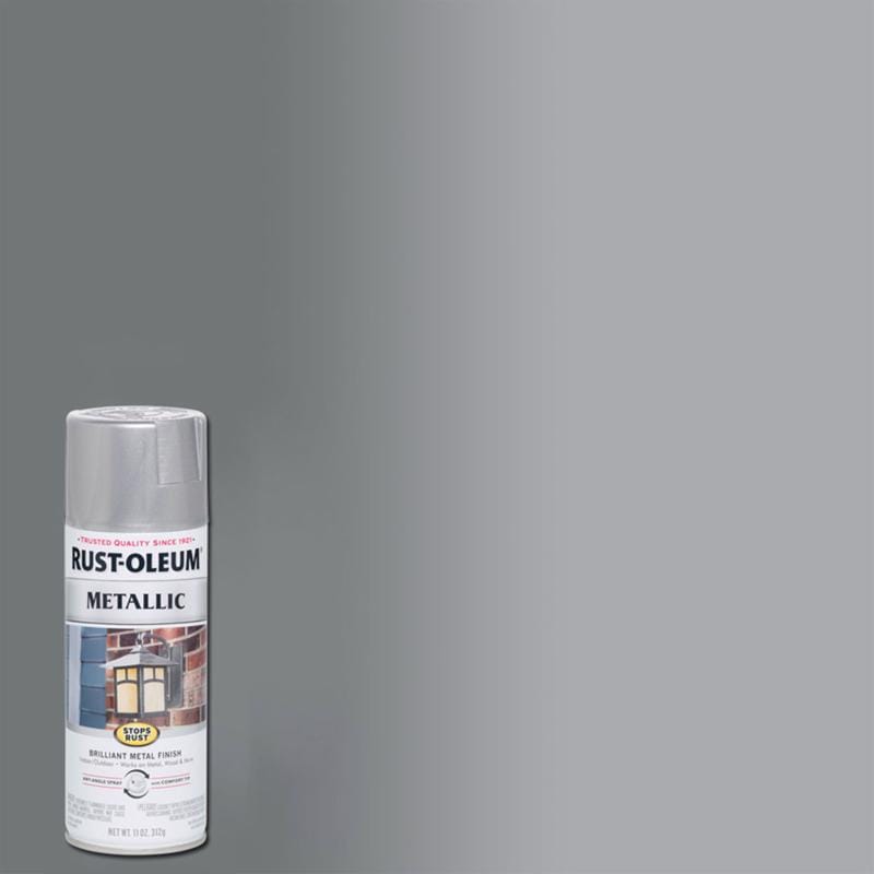 Rust-Oleum 7271830 Stops Rust Metallic Silver Metallic Spray Paint 11 oz