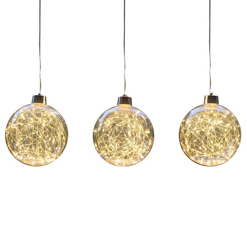 Celebrations 23-14002A LED Warm White Globe Ornament 8 in. Hanging Decor