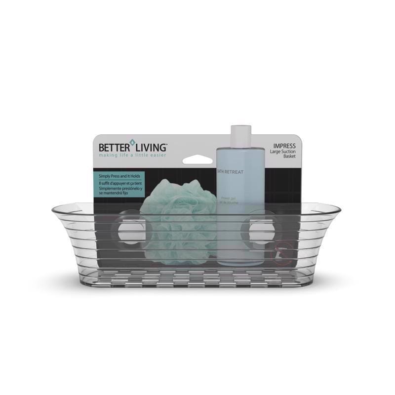 Better Living 13871 Clear Gray Plastic Shower Basket