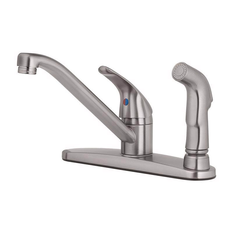 Oakbrook Collection 67896W-3204 Essentials One Handle Brushed Nickel Kitchen Faucet Side Sprayer Included
