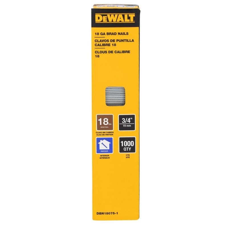Dewalt DBN18075-1 3/4 in. L X 18 Ga. Straight Strip Coated Brad Nails 1 pk
