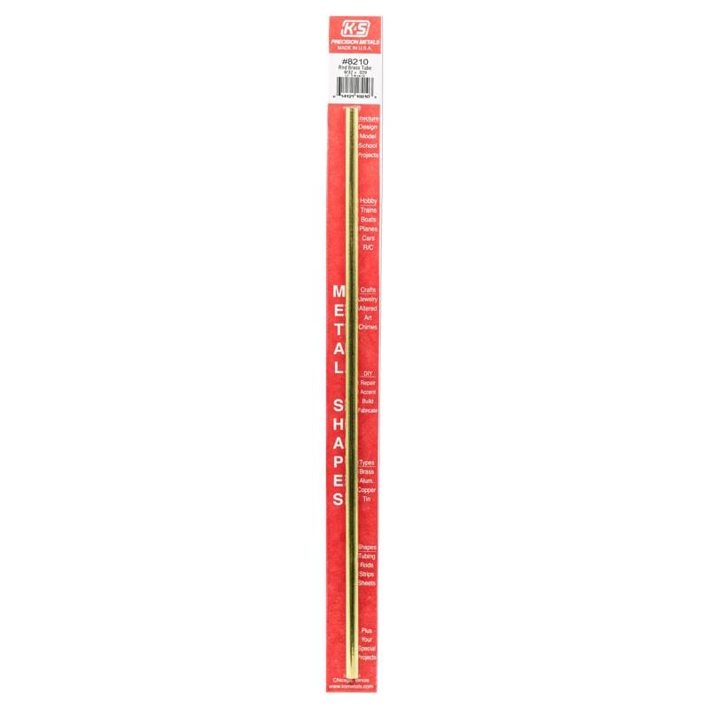 K&S 8210 9/32 in. D X 12 in. L Round Brass Tube 1 pk