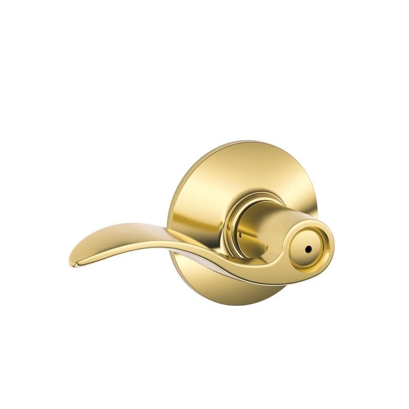 Schlage F40ACC605625 Traditional Polished Brass/Satin Nickel Bed and Bath Lever